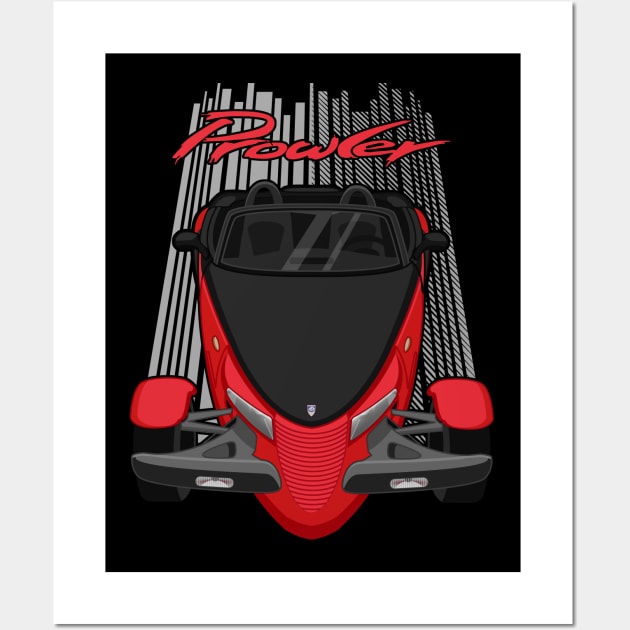 Plymouth Prowler - Red and Black Wall Art by V8social